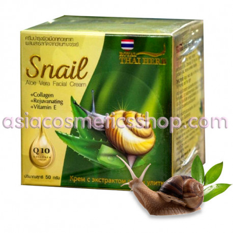 Royal Thai Herb Антивозрастной крем для лица с экстрактом улитки, 50 мл,