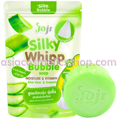 Joji Silky Whipp Bubble soap Moisture & Vitamin E , Aloe vera & Avocado 100g