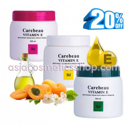 Carebeau Moisturizing body cream with apricot kernel oil and vitamin E, 500 ml